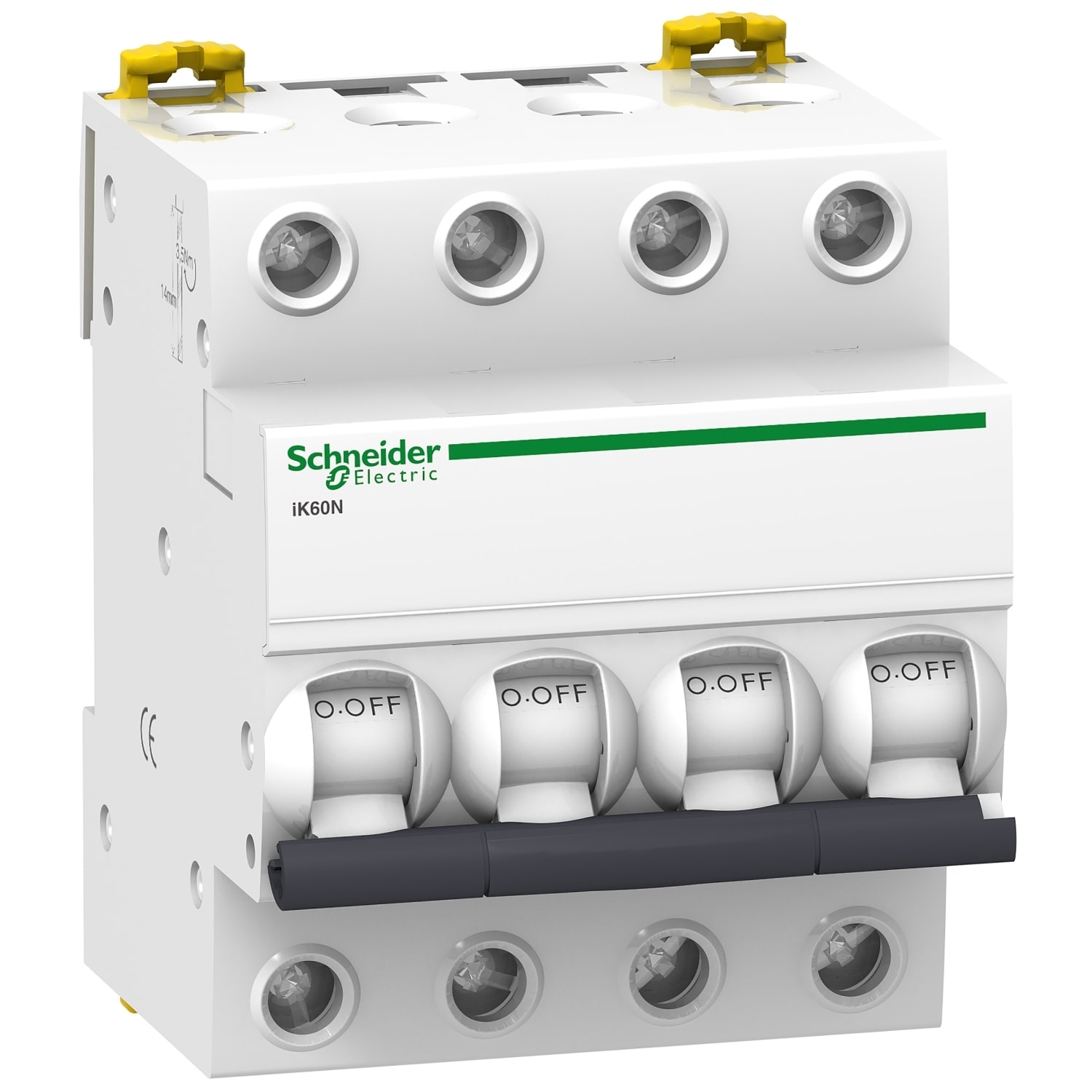 Acti9 Intreruptor miniatura, IK60n, 4P, 25 A, curba C