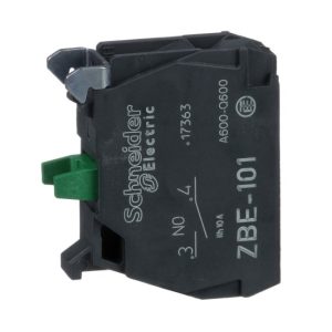 Bloc De Contacte Simplu Pt. Cap ?22 De Borna Cu Clema Cu Surub 1No,  cod ZBE101   , Schneider