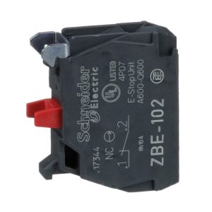 Bloc De Contacte Simplu Pt. Cap ?22 De Borna Cu Clema Cu Surub 1Nc,  cod  ZBE102  , Schneider