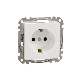 Sedna Design, Priza 2P+E cu obturatoare, fara surub, alb