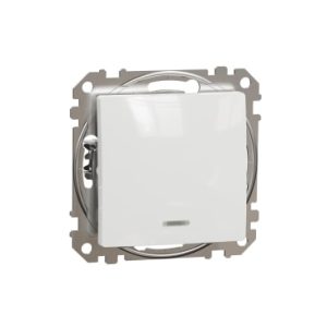Sedna Design, Intrerupator cap scara cu indicator luminos rosu 10AX, alb