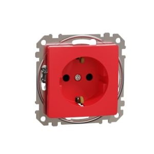 Sedna Design, Priza 2P+E cu cu obturatoare, rosie