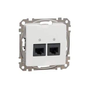 Sedna Design, Priza dubla RJ45 Cat6A UTP, alb