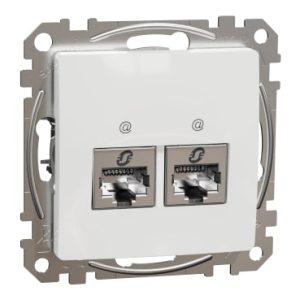 Sedna Design, Priza dubla RJ45 Cat6A STP, alb