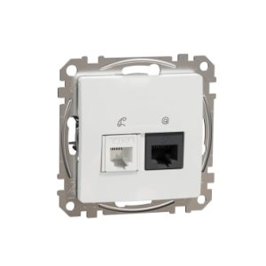 Sedna Design, Priza RJ11-RJ45 Cat6 UTP, alb