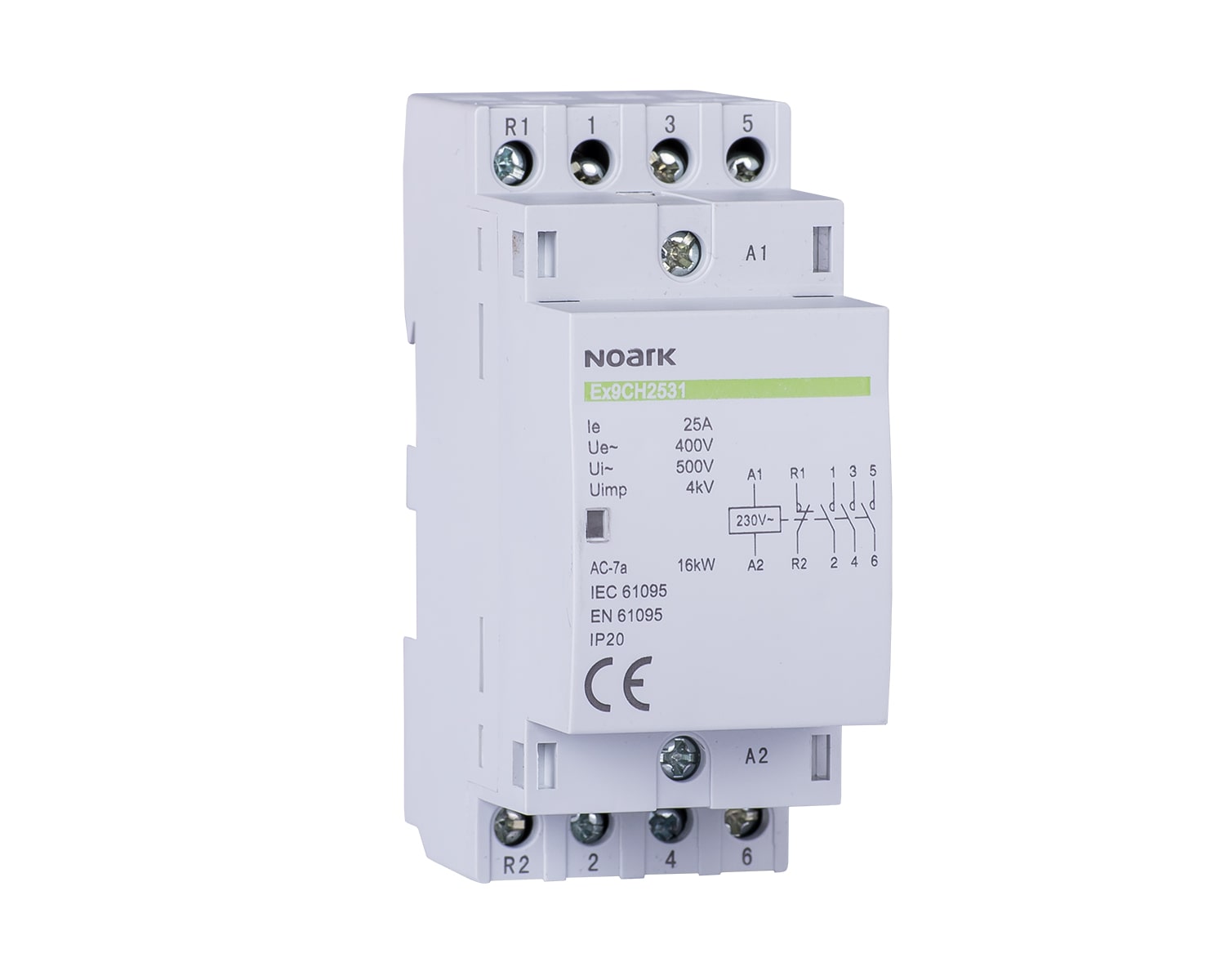 Contactor EX9CH25 40 230V CA  25 A CONT 230 V 4 NO