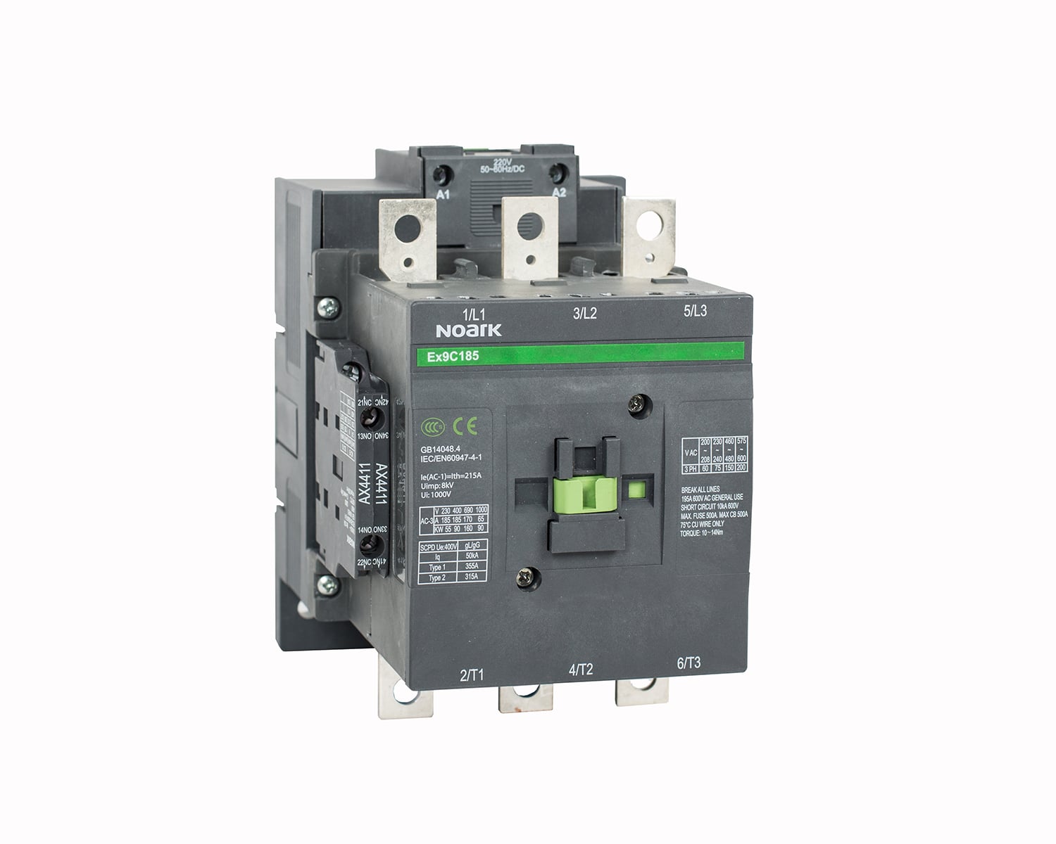 Contactor EX9C115 22 3P 230VAC.DC  115A AC-3 TENS COM 230VAC.DC 2NO+2NC